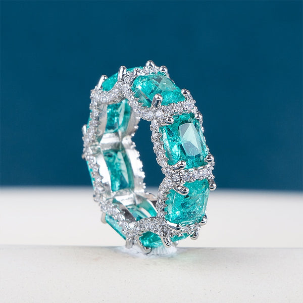 Sterling Silver Paraiba Gemstone Ring for Woman