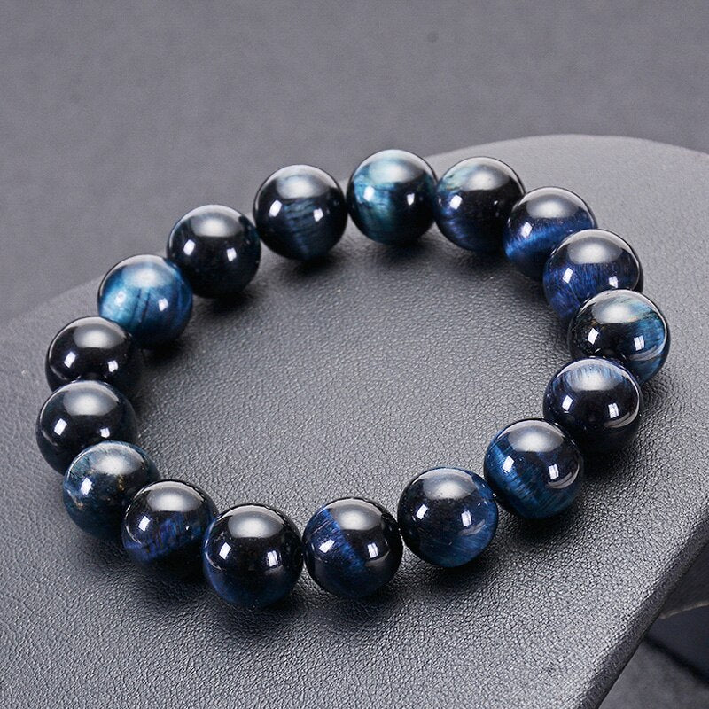 925 Silver Tiger Eye 5A Natural Stone Bead Bracelet for Man