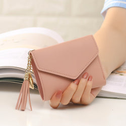 Pink Mini Tassel Pendant Wallet Mini Wallet for Women