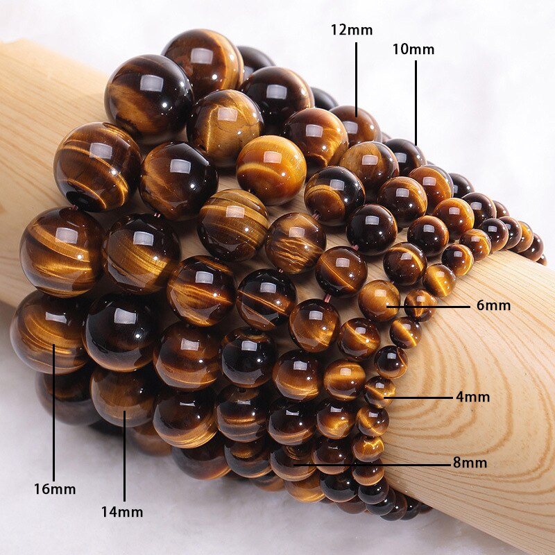 925 Silver Tiger Eye 5A Natural Stone Bead Bracelet for Man