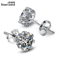 DREAM CARNIVAL 925 Sterling Silver High Quality White Zircon Stone Earrings