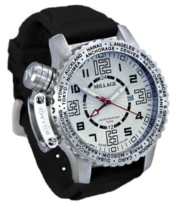 Millage MOSCOW Collection Watch W-BLK-BLK-SL - Bids.com