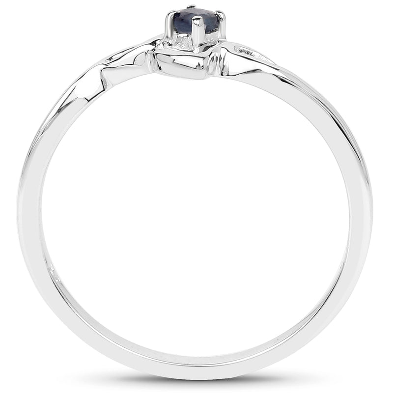 0.07 Carat Genuine Blue Sapphire .925 Sterling Silver Ring