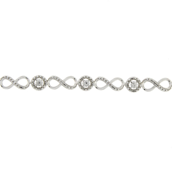 Genuine Diamond Tennis Bracelet Sterling Silver