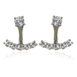 925 Sterling Silver Women Drop Dangle Earring White Topaz