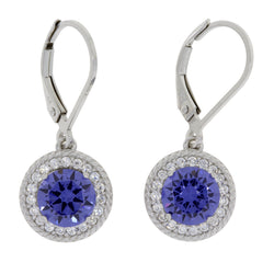 Natural Cubic Zirconium Dangle Earrings Sterling Silver