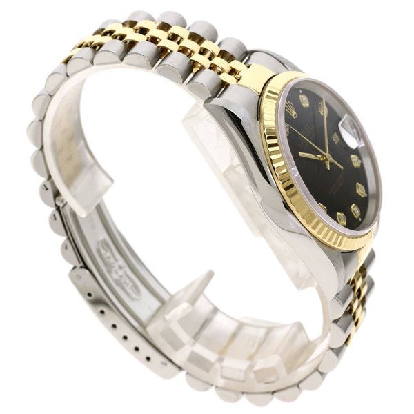 Rolex 16233G Datejust 10P Diamond Watch Stainless Steel / SSxK18YG Mens ROLEX