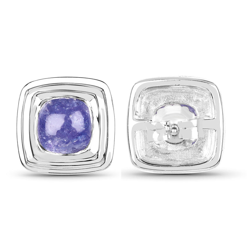 4.74 Carat Genuine Tanzanite .925 Sterling Silver Earrings