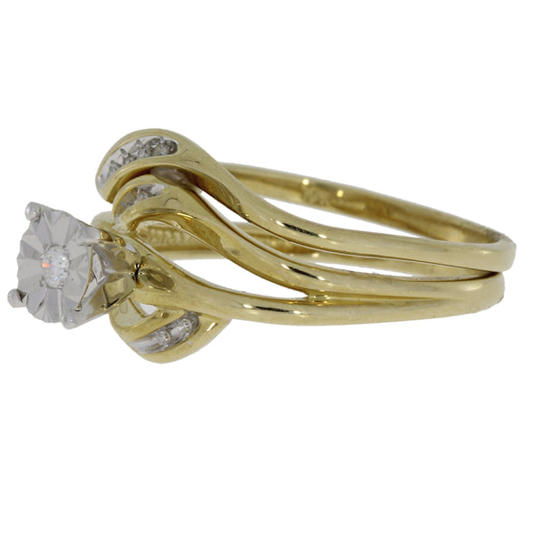 .05ct Diamond Engagement Ring Set 10KT Yellow Gold