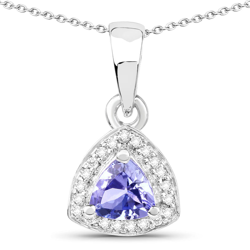 3.22 Carat Genuine Tanzanite & White Topaz .925 Sterling Silver Ring