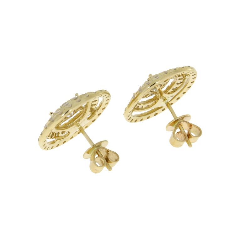 Natural 2.15ct Diamond Earrings 14KT Yellow Gold