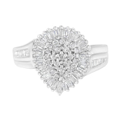 10kt White Gold 1ct TDW Diamond Cluster Ring (H-ISI1-SI2)