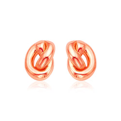 14k Rose Gold Polished Knot Earrings