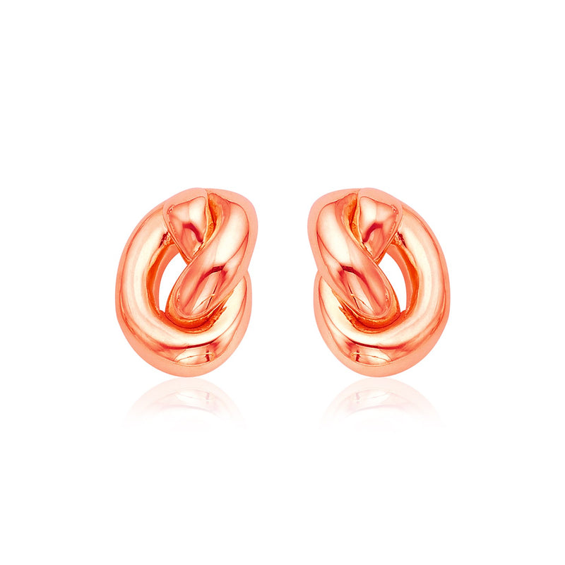 14k Rose Gold Polished Knot Earrings