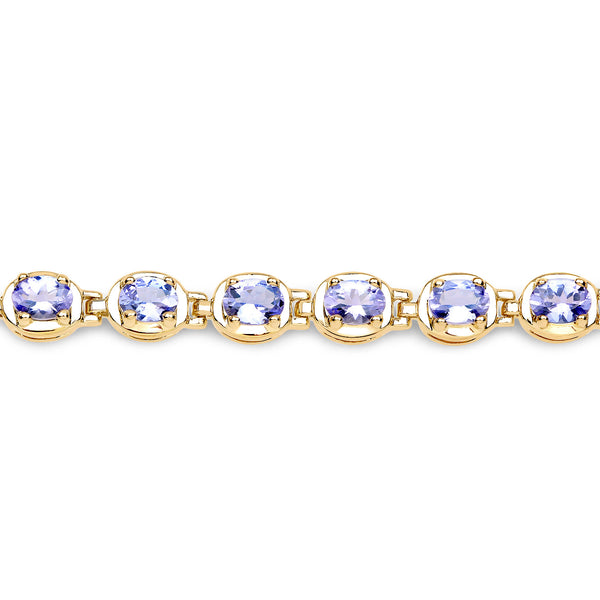 4.59 Carat Genuine Tanzanite .925 Sterling Silver Bracelet