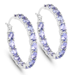 5.10 Carat Genuine Tanzanite .925 Sterling Silver Earrings