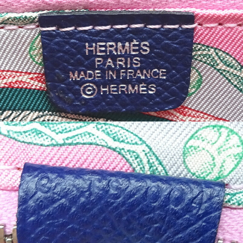Hermes Azap Long Silk Inn C Engraved 2018 Womens Mens Wallet Vaux Epson Blue Safir