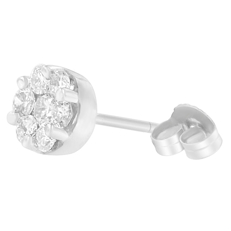 14K White Gold 1 cttw Round Cut Diamond Earrings (H-I, SI2-I1)