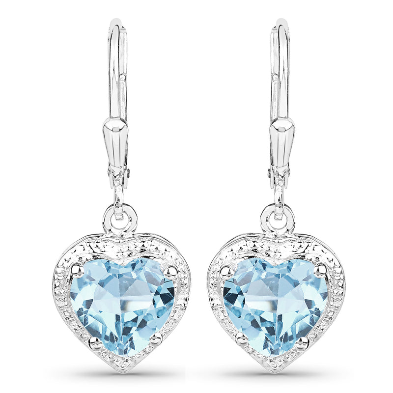 4.00 Carat Genuine Blue Topaz .925 Sterling Silver Earrings