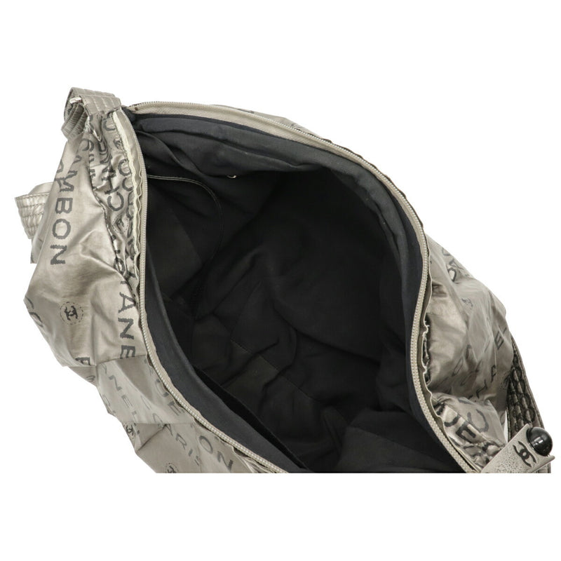 CHANEL Unlimited Shoulder Bag Nylon Silver Black 6532