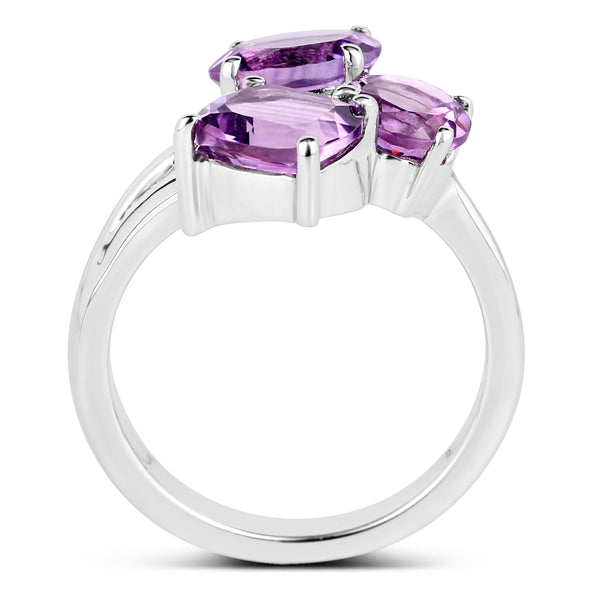 2.93 Carat Genuine Amethyst .925 Sterling Silver Ring