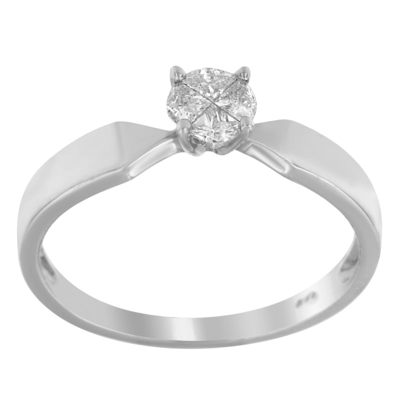 14K White Gold 1/4ct.TDW Pie-Cut Diamond Ring(H-ISI1-SI2)
