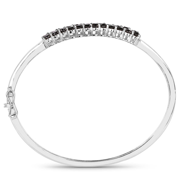 3.53 Carat Genuine Black Diamond .925 Sterling Silver Bangle