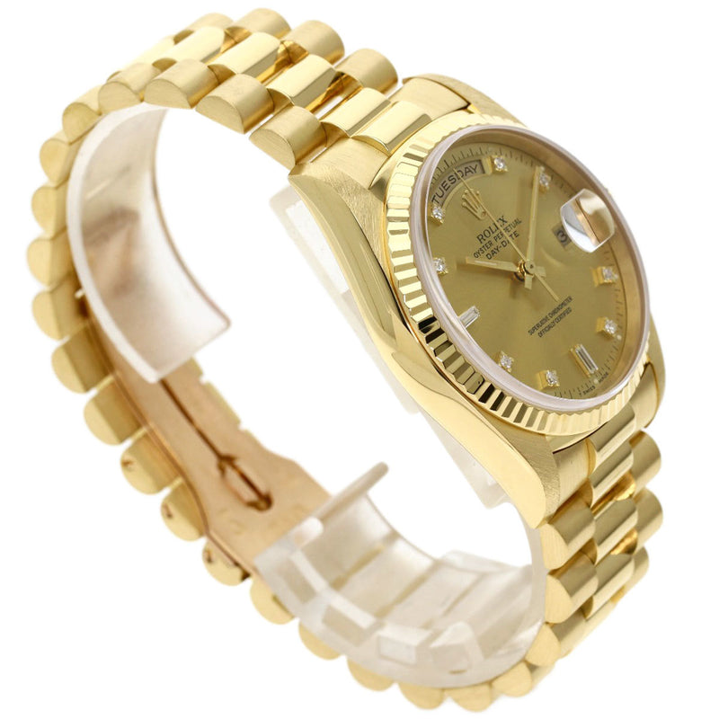 Rolex 18238A Day-Date 8P Round 2P Bucket Diamond Watch K18 Yellow Gold / K18YG Mens ROLEX