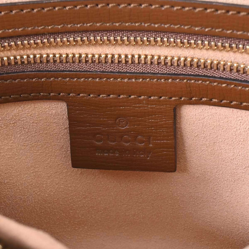 Gucci Horsebit Womens PVC Shoulder Bag Brown