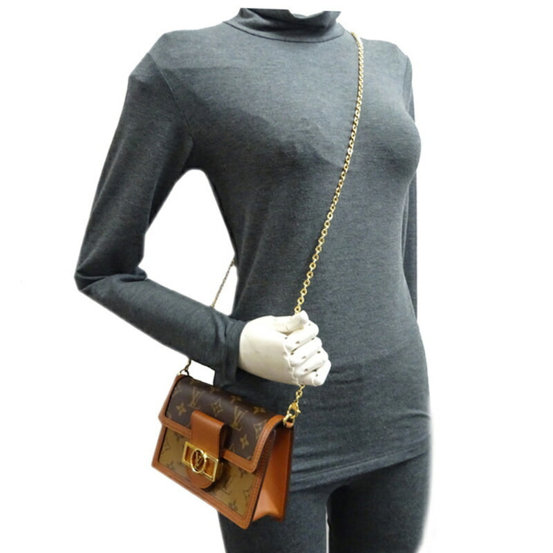 Louis Vuitton Daufine Wallet Womens Shoulder Bag M68746 Monogram Reverse Brown