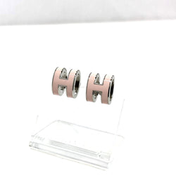 HERMES Hermes Earrings H Pop Ash Pink Rose Dragee Silver Catch Ladies
