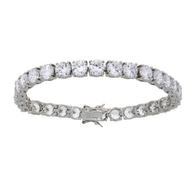 Genuine Cubic Zirconium Tennis Bracelet Sterling Silver