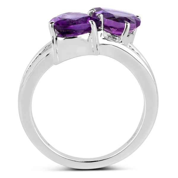 2.80 Carat Genuine Amethyst .925 Sterling Silver Ring