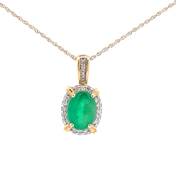 .77ct Emerald Diamond Fashion Pendants 10KT Yellow Gold