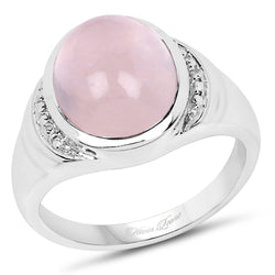 4.70 Carat Genuine Rose Quartz .925 Sterling Silver Ring