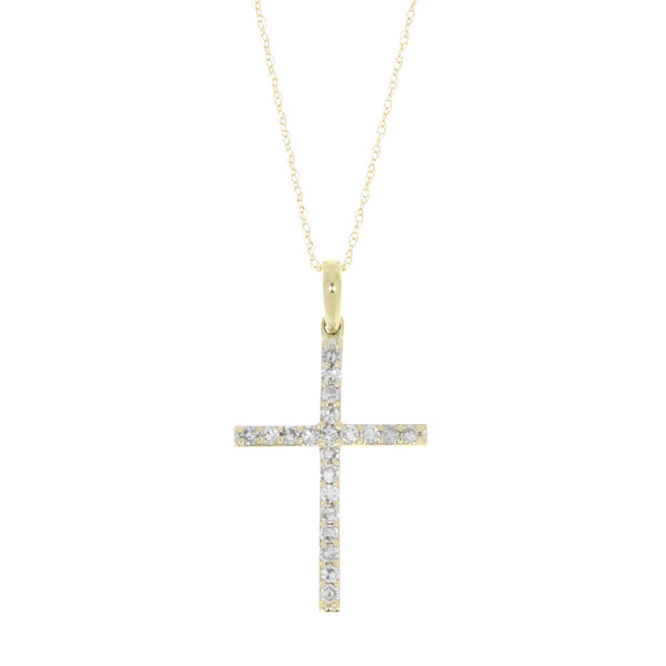 .26ct Diamond Cross Religious Pendant 14KT Yellow Gold