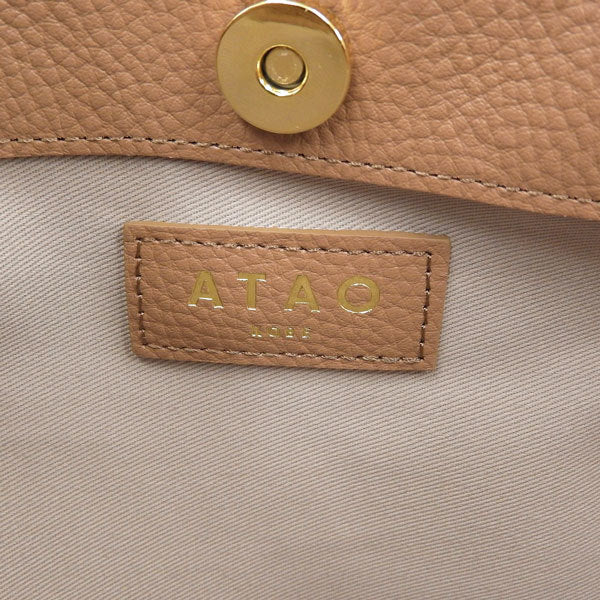 ATAO Womens Leather Tote Bag Pink Beige
