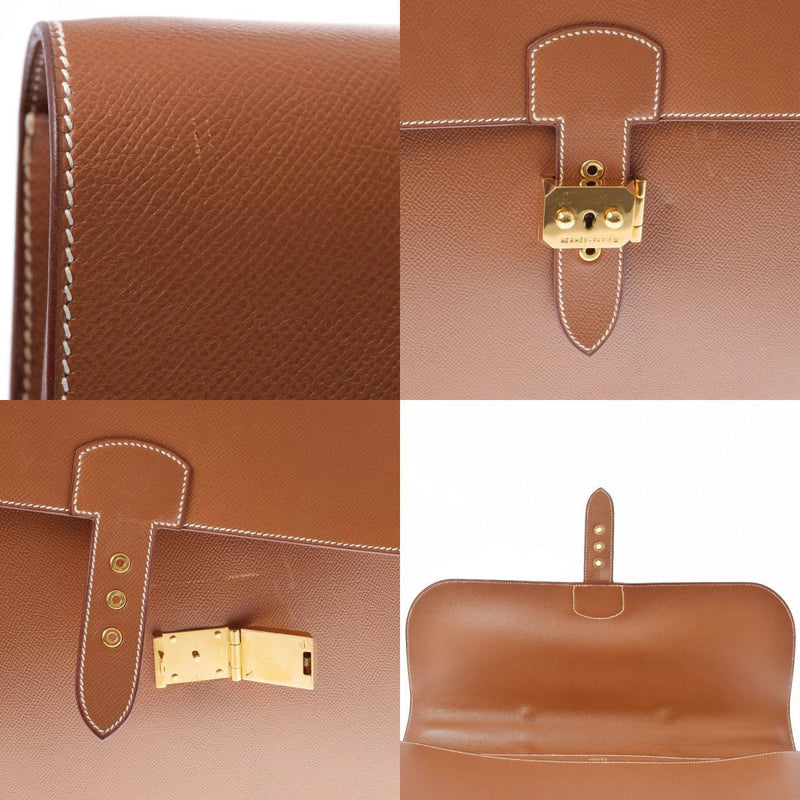 Hermes Sack Adepesh 41 Mens Courchevel Leather Bag Gold