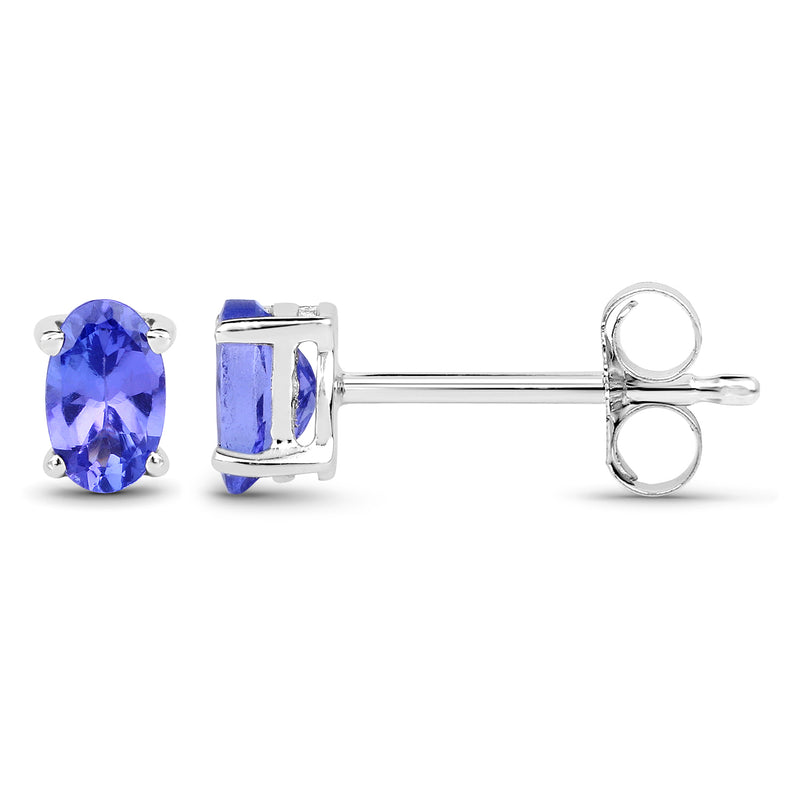 0.50 Carat Genuine Tanzanite 14K White Gold Earrings