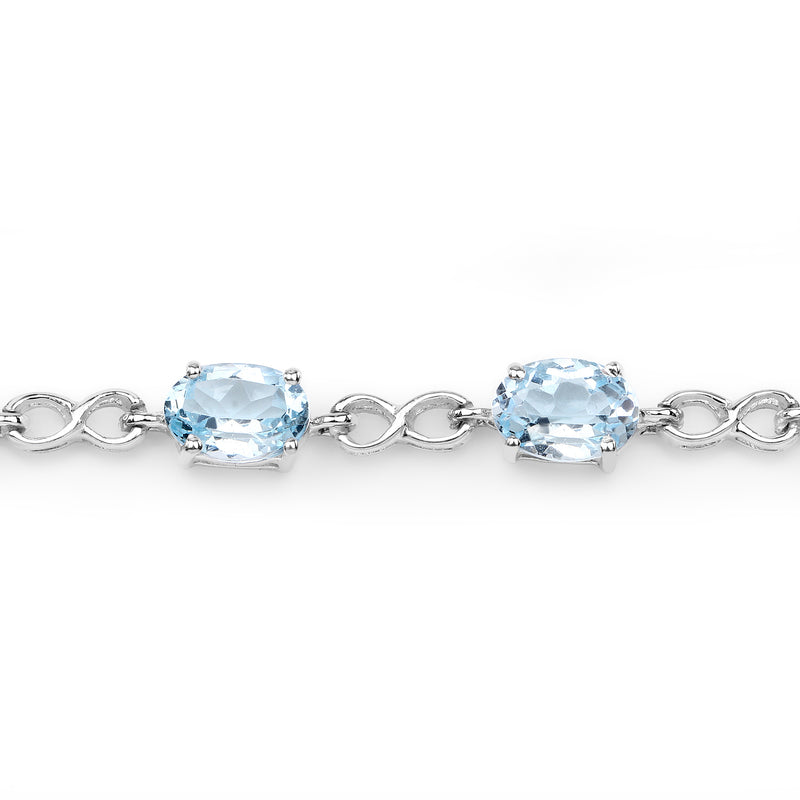 10.45 Carat Genuine Blue Topaz .925 Sterling Silver Bracelet