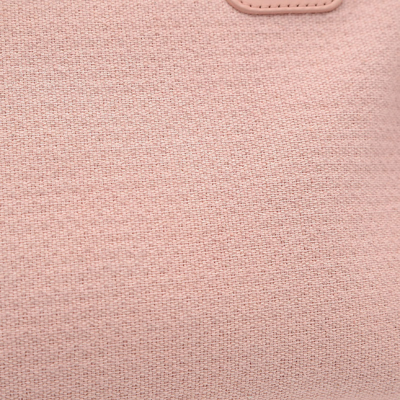 Chanel Deauville Bowling Bag Canvas Calf Pink A92749 Shoulder