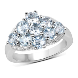 2.88 Carat Genuine Blue Topaz .925 Sterling Silver Ring