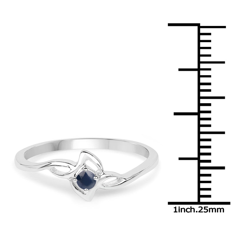 0.07 Carat Genuine Blue Sapphire .925 Sterling Silver Ring