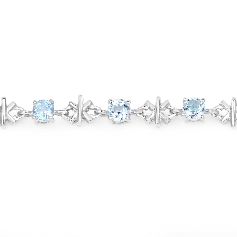 4.16 Carat Genuine Blue Topaz .925 Sterling Silver Bracelet