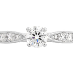 Tiffany TIFFANY & Co. Harmony Diamond 0.21ct (I / SI1 3EX) Solitaire Half Circle Ring Pt950 # 7.5