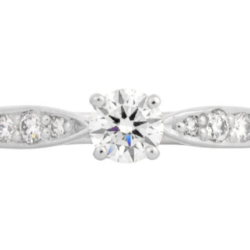 Tiffany TIFFANY & Co. Harmony Diamond 0.21ct (I / SI1 3EX) Solitaire Half Circle Ring Pt950 # 7.5