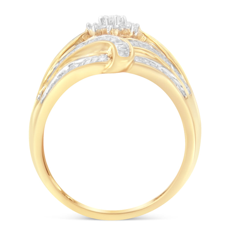 10K Yellow Gold Diamond Ring (1 Cttw, I-J Color, I2-I3 Clarity) - Size 7