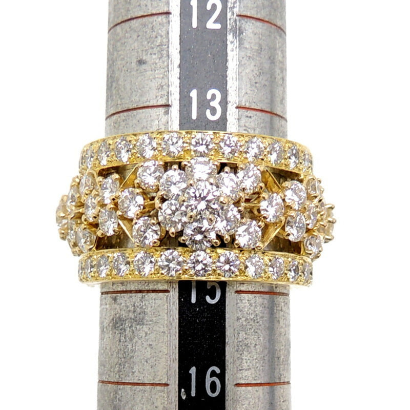 Van Cleef & Arpels 750YG 5.66ct Snowflake Band Diamond Ladies Ring 750 Yellow Gold