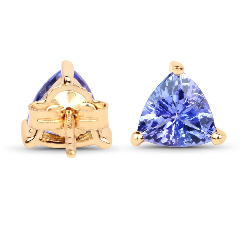 1.22 Carat Genuine Tanzanite 14K Yellow Gold Earrings