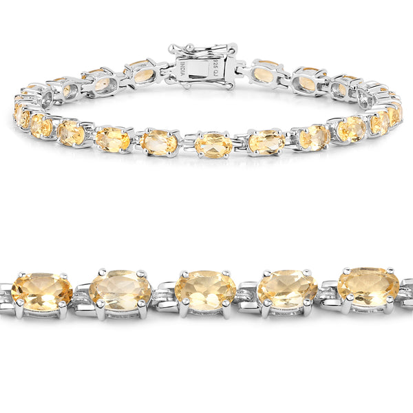 9.03 Carat Genuine Citrine .925 Sterling Silver Bracelet